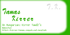 tamas kirrer business card